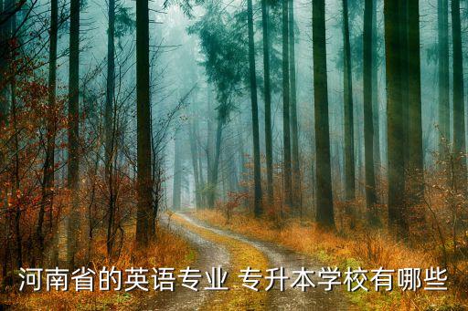 河南省的英語(yǔ)專(zhuān)業(yè) 專(zhuān)升本學(xué)校有哪些