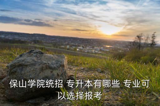 保山學(xué)院統(tǒng)招 專升本有哪些 專業(yè)可以選擇報考