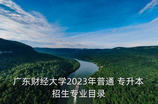 廣東財經大學2023年普通 專升本招生專業(yè)目錄