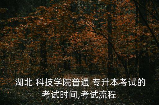  湖北 科技學(xué)院普通 專(zhuān)升本考試的考試時(shí)間,考試流程