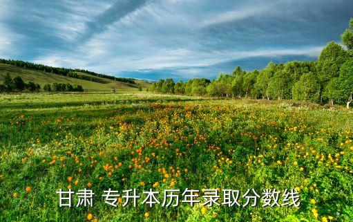  甘肅 專升本歷年錄取分?jǐn)?shù)線