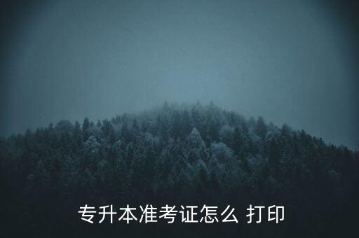  專升本準(zhǔn)考證怎么 打印