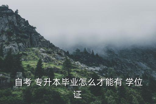  自考 專升本畢業(yè)怎么才能有 學位證