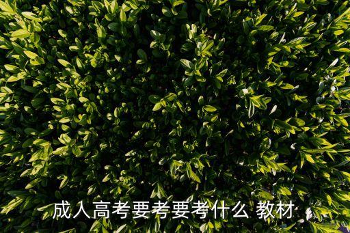 成人高考要考要考什么 教材
