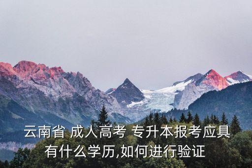  云南省 成人高考 專升本報(bào)考應(yīng)具有什么學(xué)歷,如何進(jìn)行驗(yàn)證