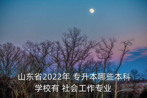 山東省2022年 專升本哪些本科學(xué)校有 社會(huì)工作專業(yè)