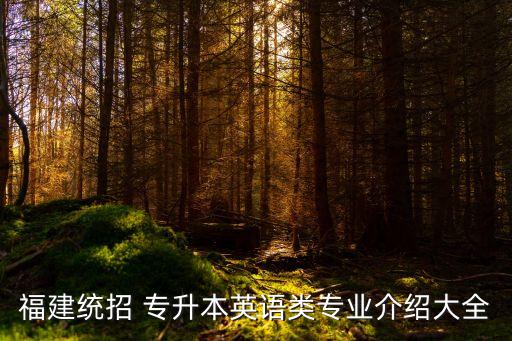 福建統(tǒng)招 專升本英語(yǔ)類專業(yè)介紹大全