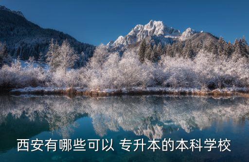 西安有哪些可以 專升本的本科學(xué)校