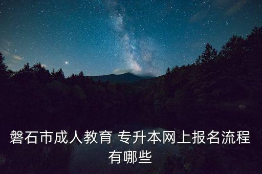 磐石市成人教育 專升本網(wǎng)上報(bào)名流程有哪些