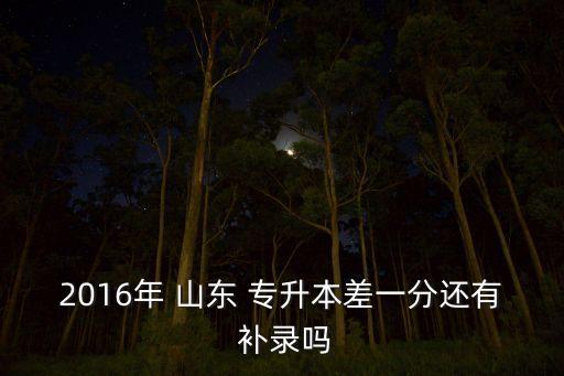 2016年 山東 專升本差一分還有 補錄嗎