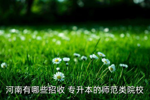 河南有哪些招收 專(zhuān)升本的師范類(lèi)院校