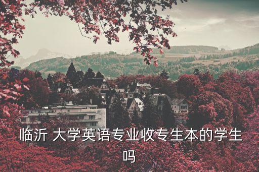  臨沂 大學(xué)英語(yǔ)專業(yè)收專生本的學(xué)生嗎