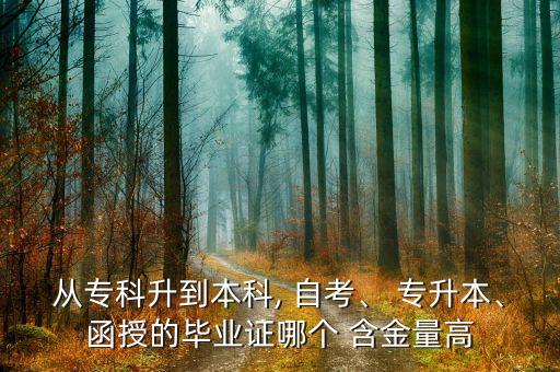 從?？粕奖究? 自考、 專升本、函授的畢業(yè)證哪個(gè) 含金量高