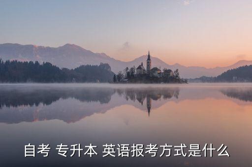 自考 專升本 英語報(bào)考方式是什么