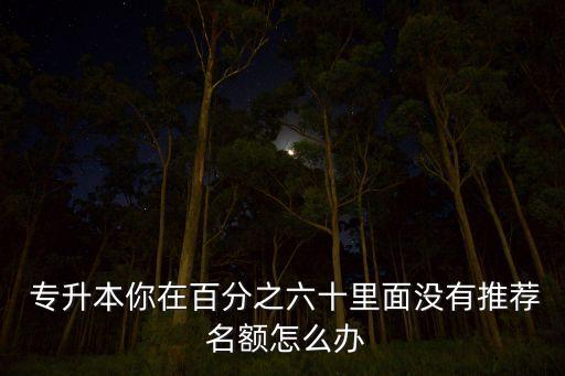  專升本你在百分之六十里面沒有推薦 名額怎么辦