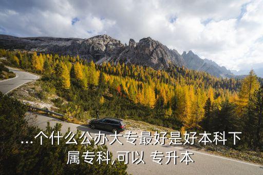 ...個(gè)什么公辦大專(zhuān)最好是好本科下屬專(zhuān)科,可以 專(zhuān)升本