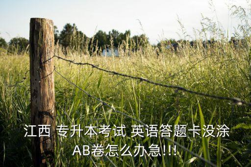  江西 專升本考試 英語答題卡沒涂AB卷怎么辦急!!!