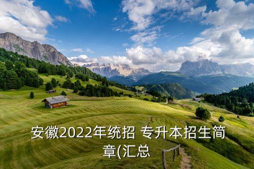  安徽2022年統(tǒng)招 專升本招生簡(jiǎn)章(匯總