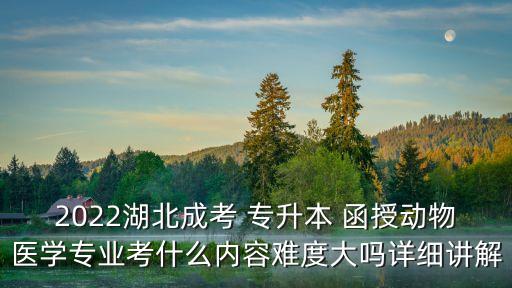2022湖北成考 專升本 函授動(dòng)物醫(yī)學(xué)專業(yè)考什么內(nèi)容難度大嗎詳細(xì)講解