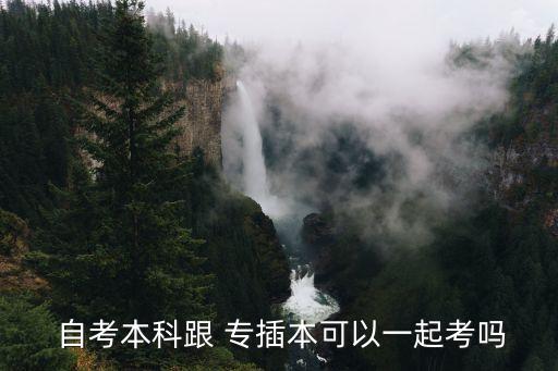  自考本科跟 專(zhuān)插本可以一起考嗎