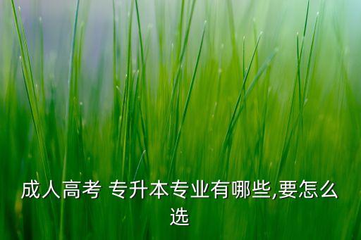 成人高考 專(zhuān)升本專(zhuān)業(yè)有哪些,要怎么選