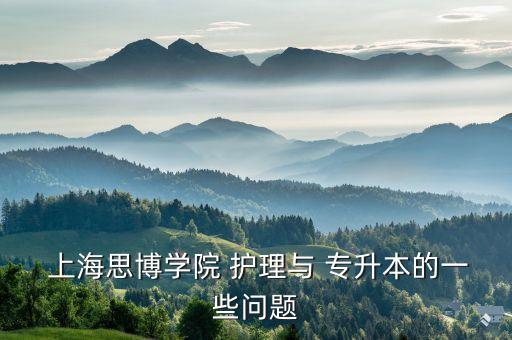 上海思博學(xué)院 護(hù)理與 專升本的一些問題