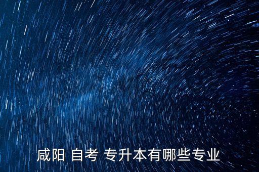 咸陽(yáng) 自考 專(zhuān)升本有哪些專(zhuān)業(yè)