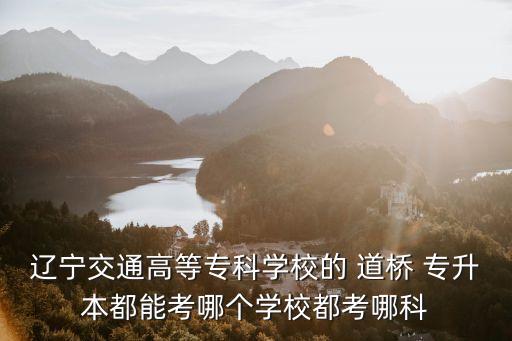 遼寧交通高等?？茖W(xué)校的 道橋 專升本都能考哪個(gè)學(xué)校都考哪科