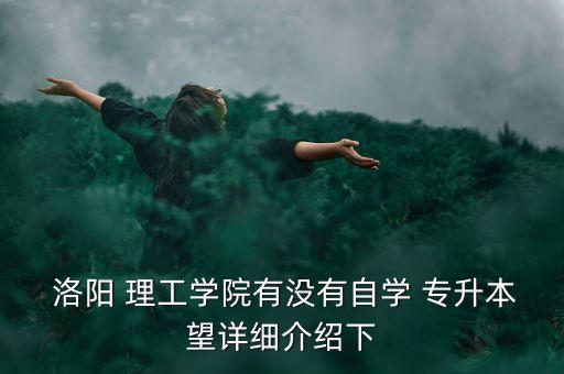  洛陽(yáng) 理工學(xué)院有沒(méi)有自學(xué) 專升本望詳細(xì)介紹下