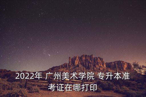 2022年 廣州美術(shù)學(xué)院 專(zhuān)升本準(zhǔn)考證在哪打印