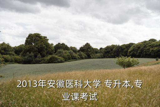2013年安徽醫(yī)科大學(xué) 專(zhuān)升本,專(zhuān)業(yè)課考試