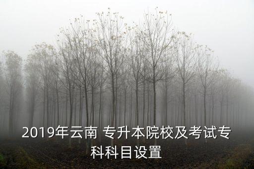 2019年云南 專升本院校及考試?？瓶颇吭O(shè)置