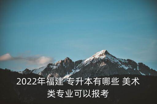 2022年福建 專(zhuān)升本有哪些 美術(shù)類(lèi)專(zhuān)業(yè)可以報(bào)考