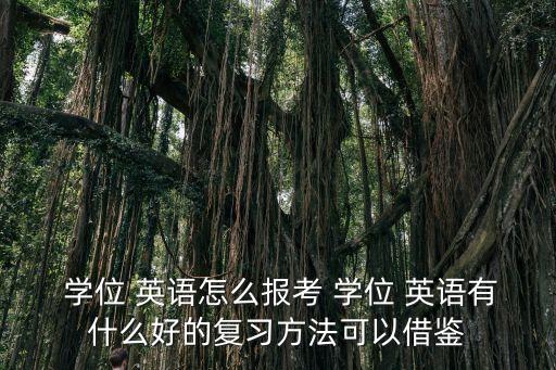  學位 英語怎么報考 學位 英語有什么好的復習方法可以借鑒