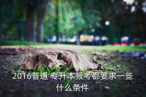 2016普通 專升本報(bào)考都要求一些什么條件