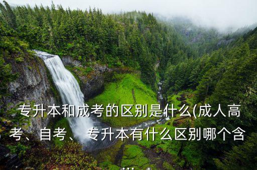  專升本和成考的區(qū)別是什么(成人高考、自考、 專升本有什么區(qū)別哪個(gè)含...