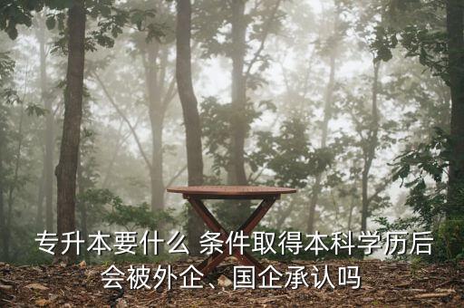  專升本要什么 條件取得本科學(xué)歷后會(huì)被外企、國(guó)企承認(rèn)嗎