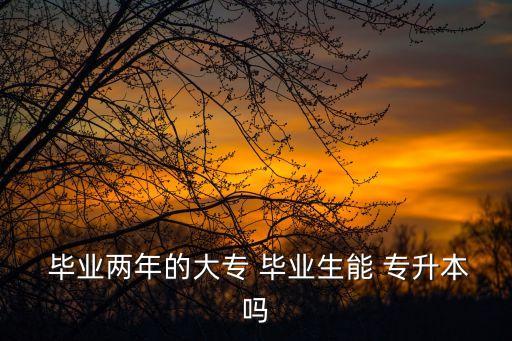  畢業(yè)兩年的大專(zhuān) 畢業(yè)生能 專(zhuān)升本嗎
