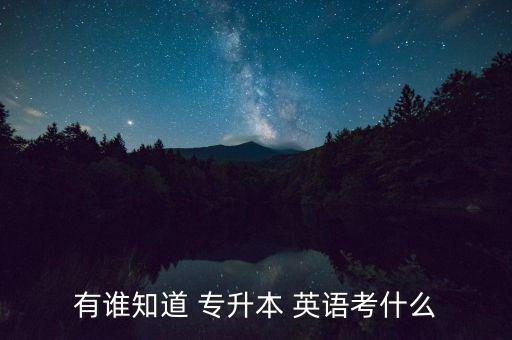 有誰(shuí)知道 專升本 英語(yǔ)考什么