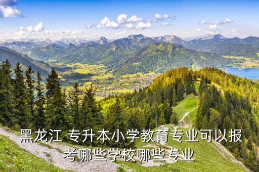  黑龍江 專升本小學教育專業(yè)可以報考哪些學校哪些專業(yè)