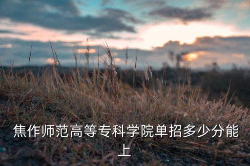  焦作師范高等?？茖W(xué)院單招多少分能上