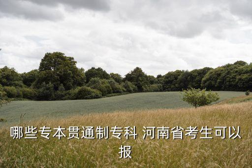 哪些專本貫通制?？?河南省考生可以報(bào)
