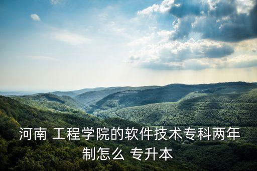  河南 工程學院的軟件技術(shù)?？苾赡曛圃趺?專升本