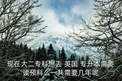 現(xiàn)在大二專科想去 英國(guó) 專升本需要讀預(yù)科么一共需要幾年呢