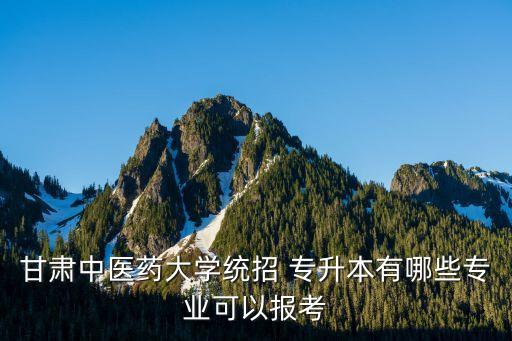 甘肅中醫(yī)藥大學(xué)統(tǒng)招 專升本有哪些專業(yè)可以報(bào)考