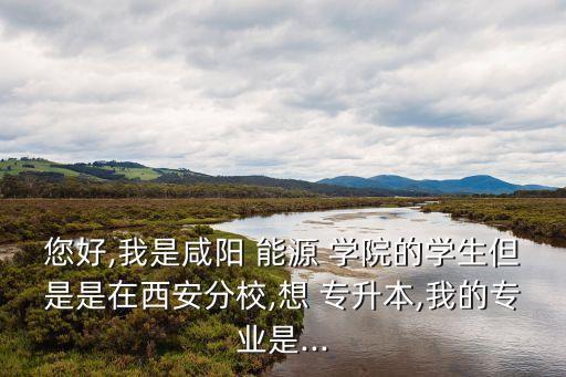 您好,我是咸陽(yáng) 能源 學(xué)院的學(xué)生但是是在西安分校,想 專(zhuān)升本,我的專(zhuān)業(yè)是...