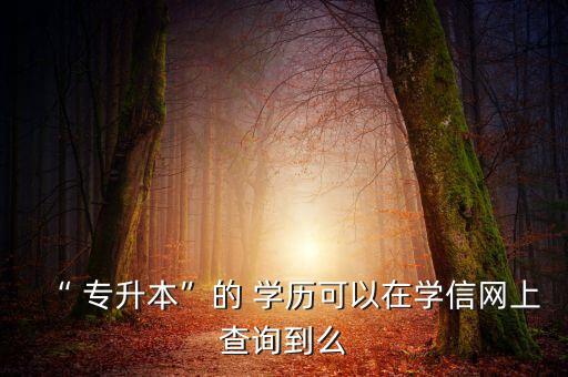 專升本學(xué)歷