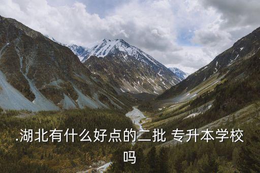 .湖北有什么好點的二批 專升本學校嗎