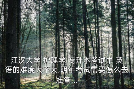 江漢大學(xué) 護理學(xué) 專升本考試中 英語的難度大不大,明年考試需要怎么去準備...