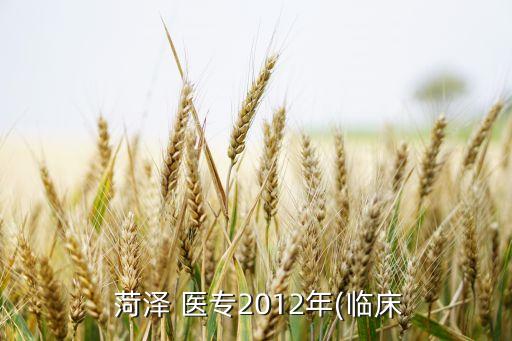  菏澤 醫(yī)專(zhuān)2012年(臨床